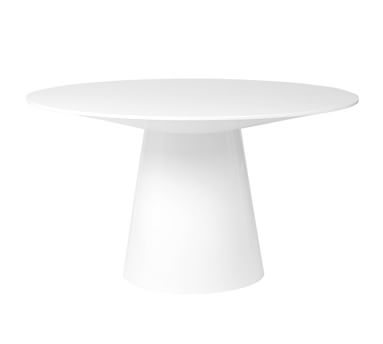 Warner Round Pedestal Dining Table, Modern White Round Pedestal Dining Table