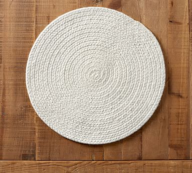 Woven Round Placemat Pottery Barn, Round Braided Cotton Placemats