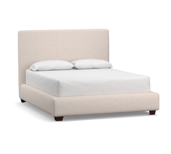 Big Sur Upholstered Platform Bed, King Size Bed With Extra Wide Headboard