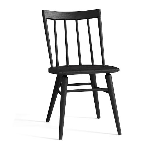 Shay Dining Chair Pottery Barn, Black Wooden Windsor Chairs