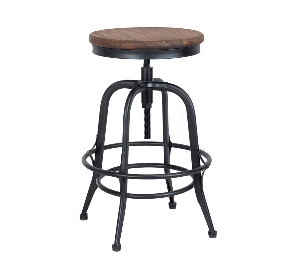 Leary Reclaimed Wood Swivel Counter Stool Pottery Barn