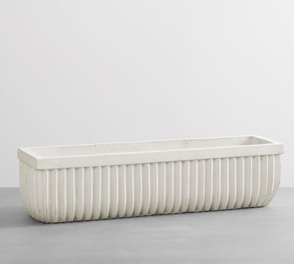 Concrete Fluted Planter Chalk Pottery Barn