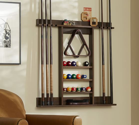 Cue Stick Wall Mount Storage Rack Pottery Barn - Snooker Cue Wall Mount