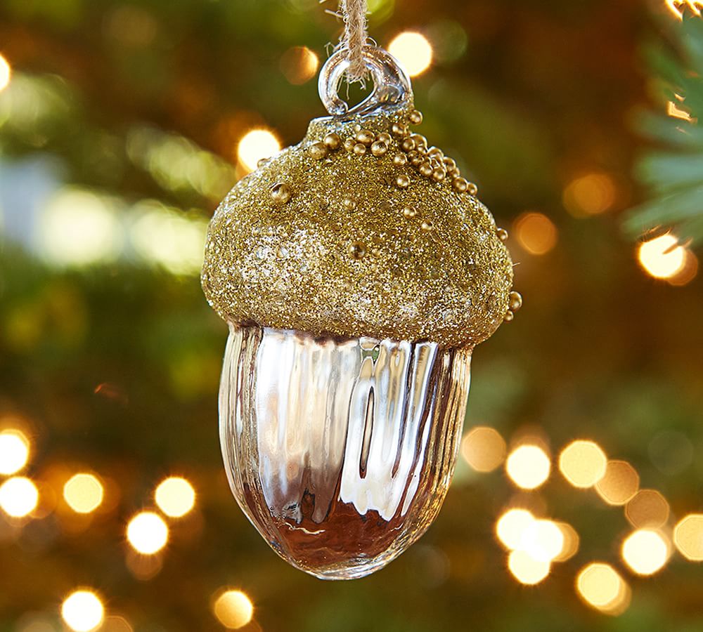 Glass Acorn Christmas Ornament Pottery Barn