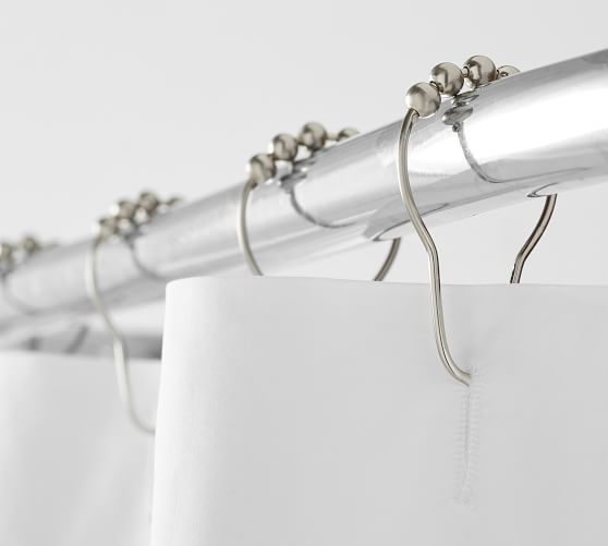 Stainless Steel Shower Curtain Rings Hooks 12 Set of Bathroom Poles Rod Lp 