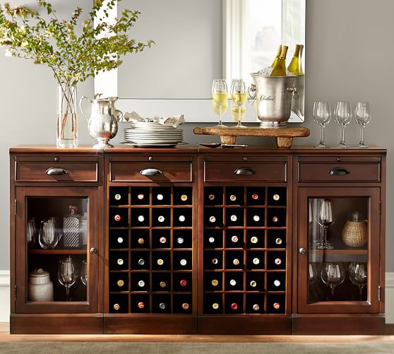 Modular Bar 72 Buffet With Double Wine, Dining Room Buffet Table With Wine Fridge
