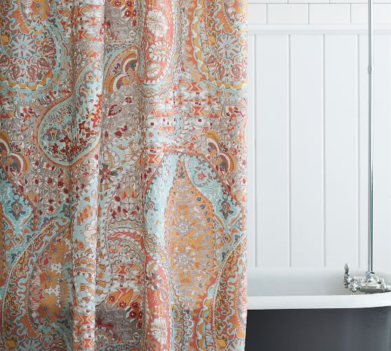 Paloma Organic Shower Curtain Pottery, Pottery Barn Shower Curtains Extra Long