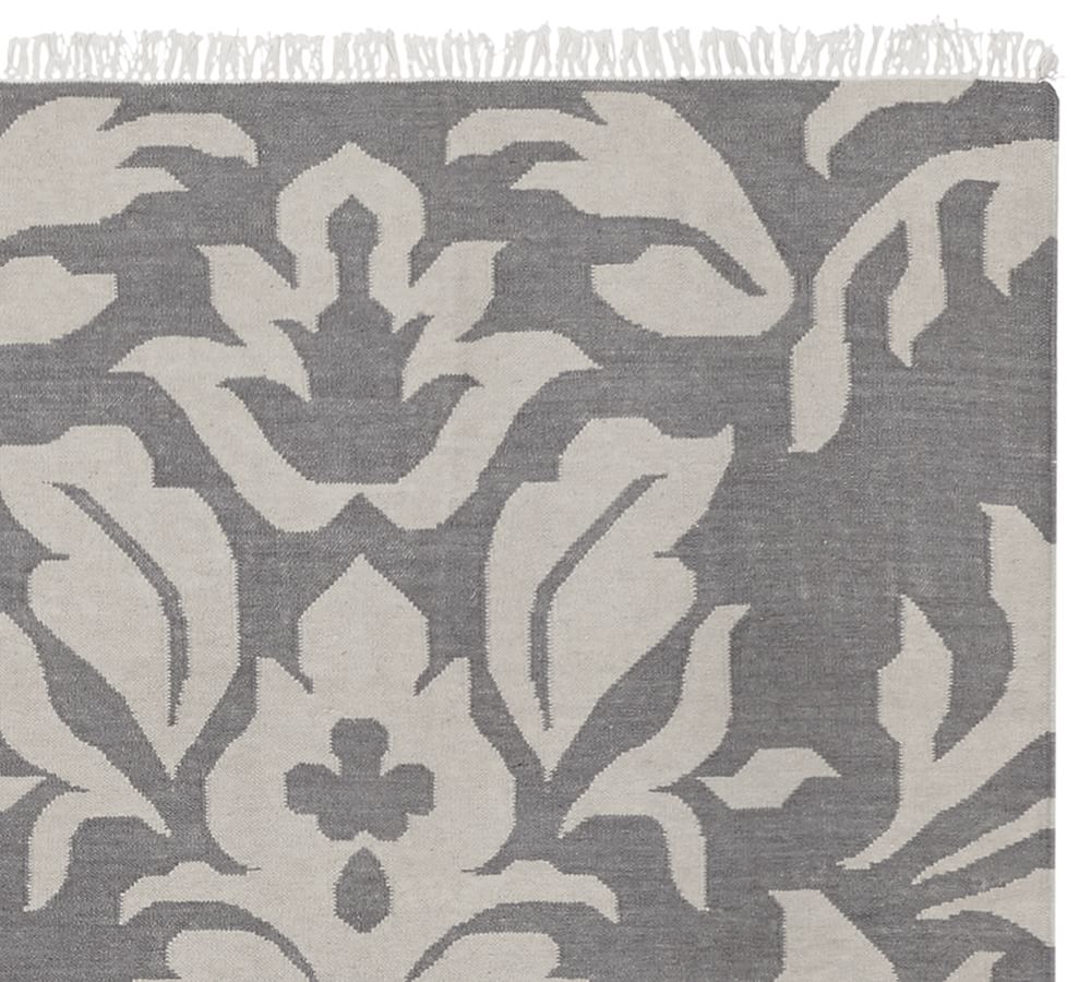 Gray Cassie Dhurrie Rug Patterned Rugs Pottery Barn