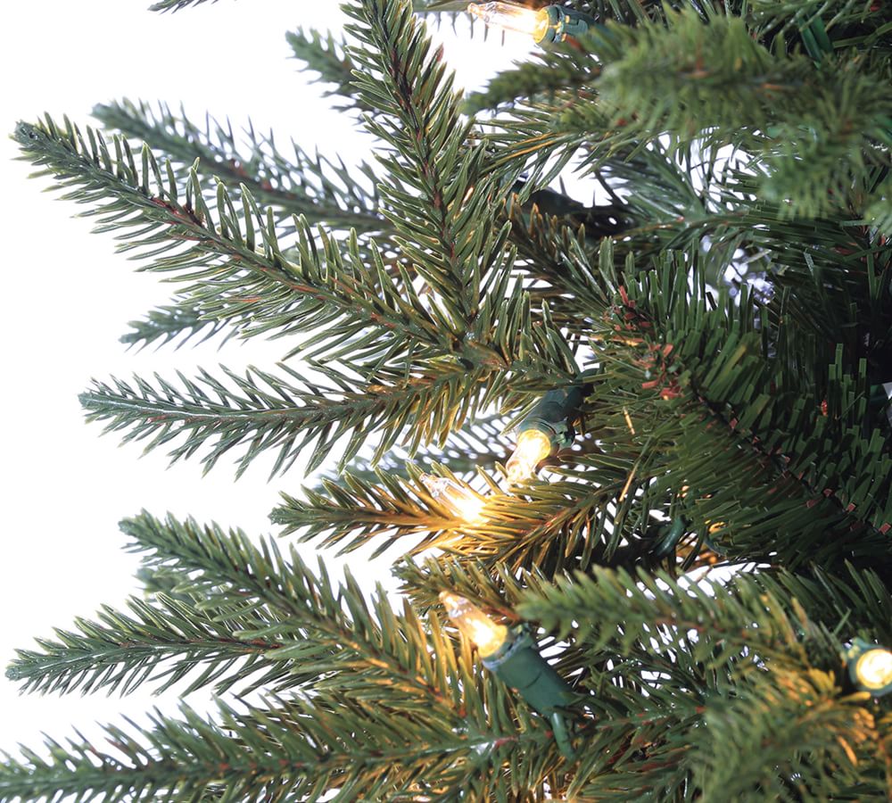 PreLit Narrow Lincoln Pine Artificial Christmas Trees Pottery Barn