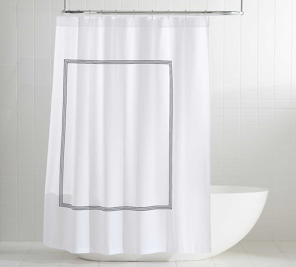 Grand Embroidered Organic Shower Curtain Pottery Barn
