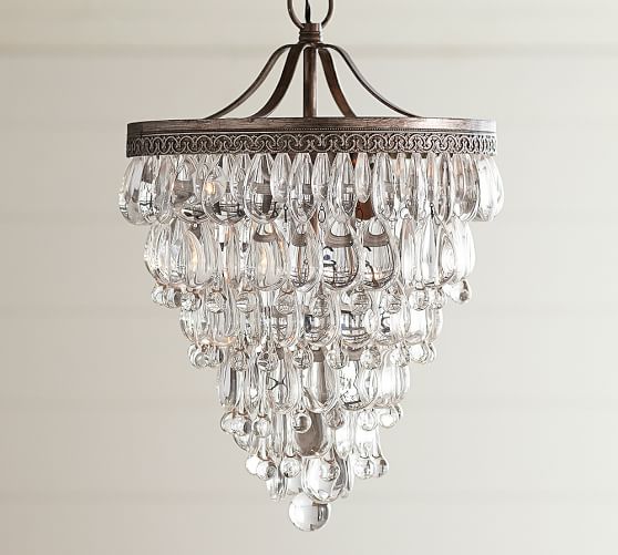 Pottery Barn Clarissa REPLACEMENT Glass LARGE teardrop Crystal Chandelier light 