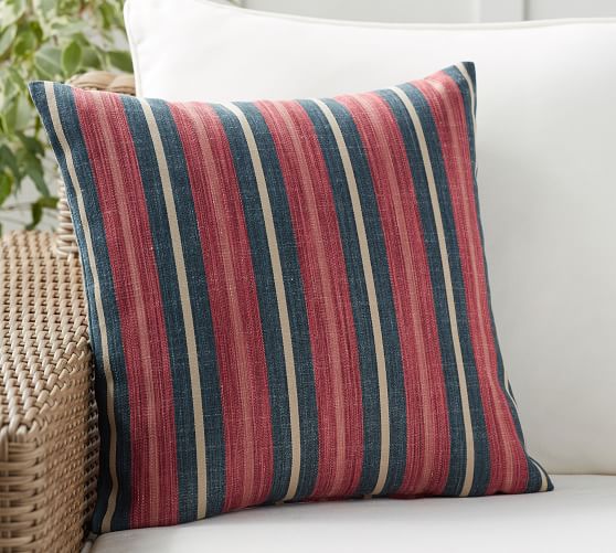 Seger Yarn Dyed Striped Indoor Outdoor, Pottery Barn Outdoor Pillows Red