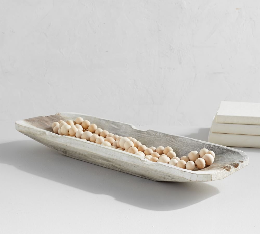 Whitewash Wooden Dough Bowl Pottery Barn