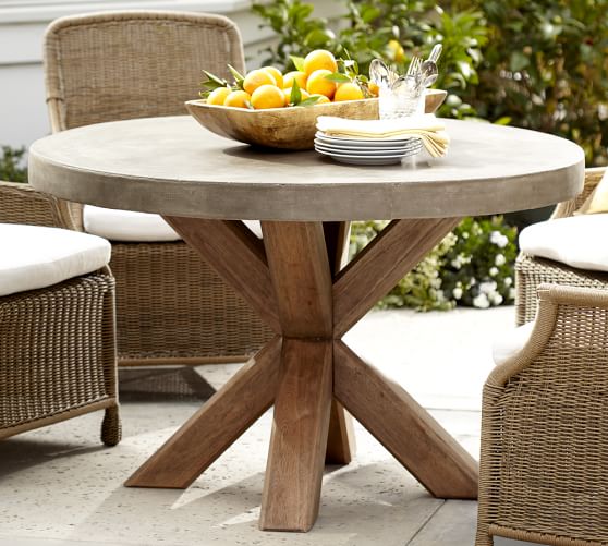 Acacia Round Dining Table, Outdoor Dining Table Round Wood