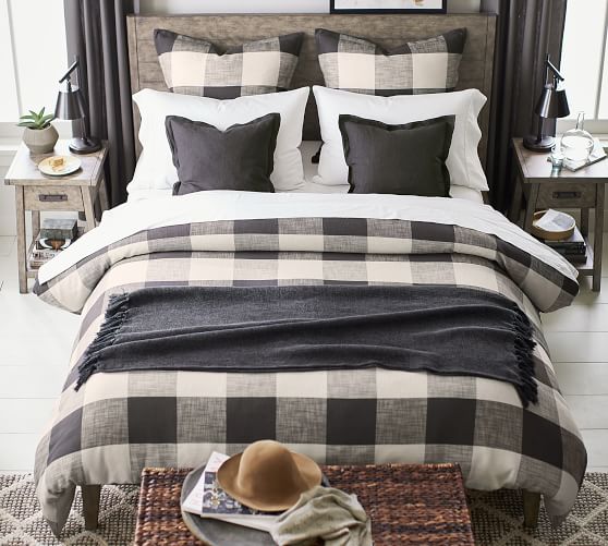 Charcoal Bryce Buffalo Check Patterned, Red Buffalo Plaid Duvet Cover King