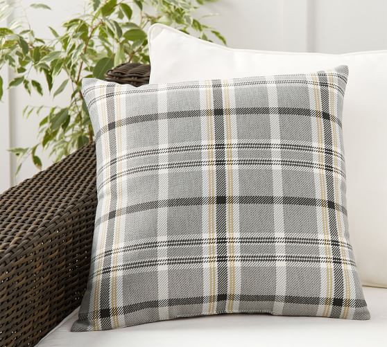 plaid outdoor cushions