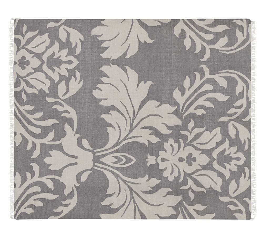 Gray Cassie Dhurrie Rug Patterned Rugs Pottery Barn