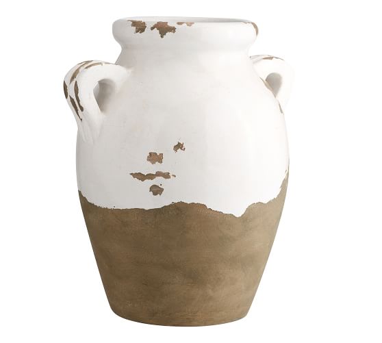 46"H Terra Cotta Decorative Handcrafted Vase Urn Bowl Urn on Pedestal Outdoor 
