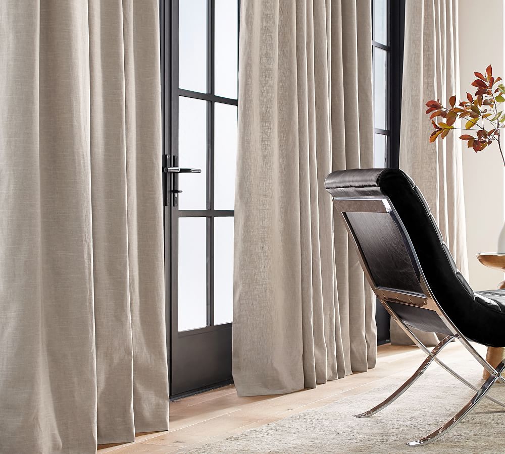 Emery Linen Blackout Curtain | Pottery Barn