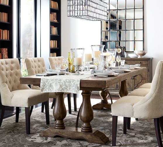 Hayes Tufted Upholstered Dining Chair, Tufted Dining Room Chairs With Arms