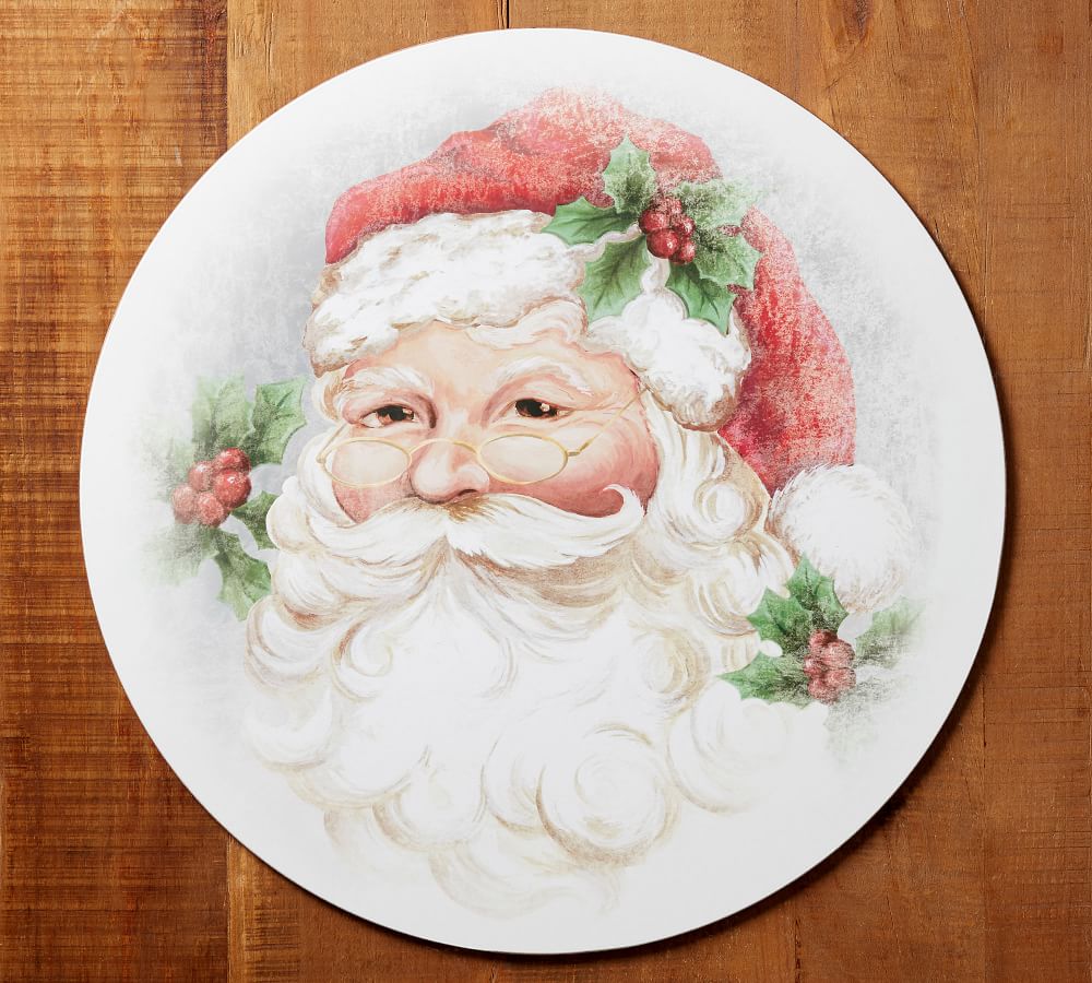 Santa Round Cork Placemats Set of 4 Pottery Barn