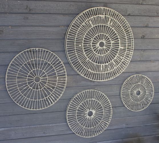 Metal Wall Art Round Plates with Sliver/BLK Wall Deocr Indoor & Outdoor 