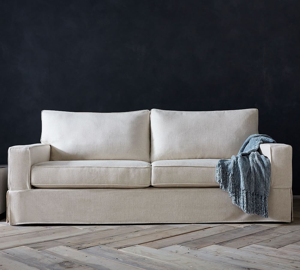 PB Comfort Square Arm Slipcovered Sofa | Pottery Barn