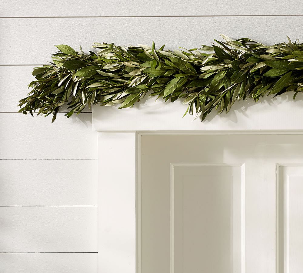 Fresh Olive Leaf & Myrtle Garland Pottery Barn