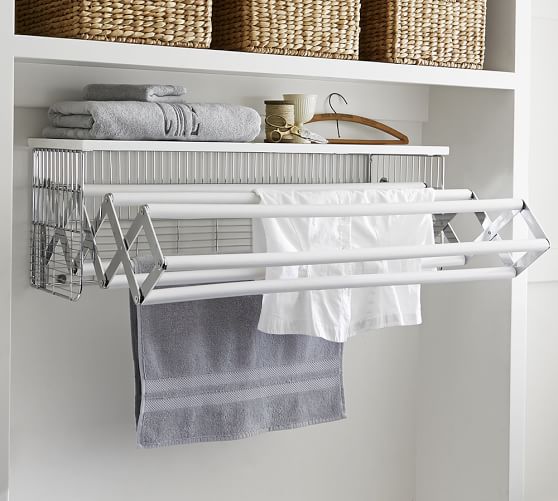 Wall Mounted Laundry Drying Rack, Wooden Laundry Rack Wall