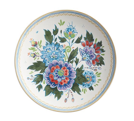 Plates New Set of 4 POTTERY BARN Flora Botanica FLORAL Salad Plates ...