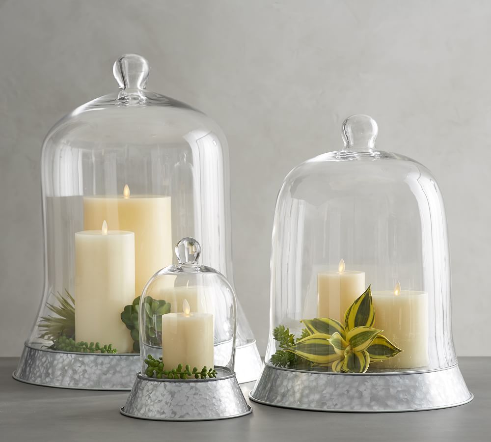 Cloche with Galvanized Base 