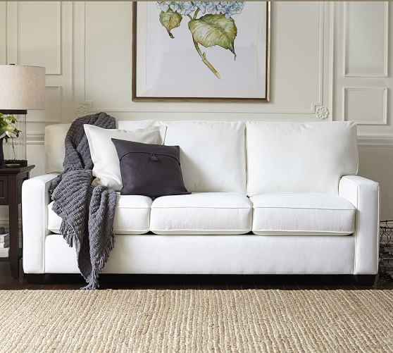 Buchanan Square Arm Upholstered Sleeper Sofa with Memory Foam Mattress | Pottery  Barn