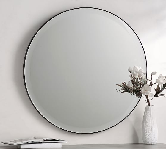 Madalyn Round Beveled Edge Wall Mirror, How To Install A Beveled Edge Mirror