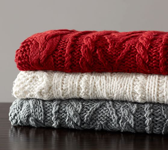 red sweater blanket