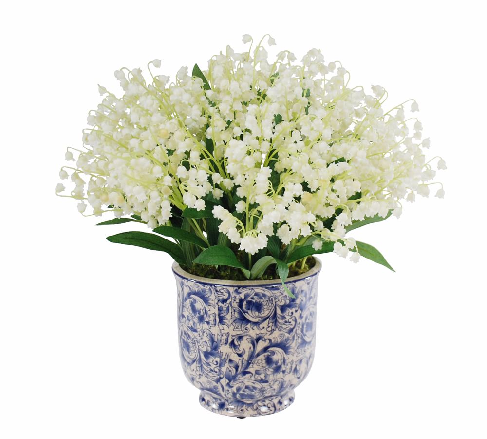 Faux Lily of the Valley in Pot Artificial Flowers Pottery Barn