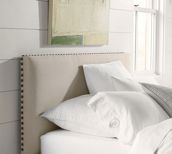 Raleigh Square Upholstered Low, Pottery Barn Headboard King