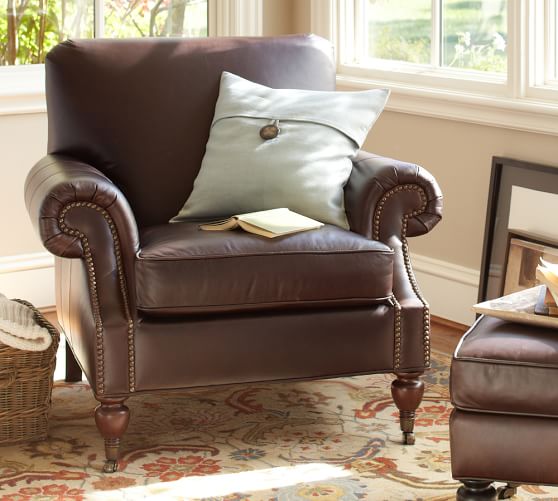 Brooklyn Leather Armchair Pottery Barn, Pottery Barn Leather Chairs Reviews