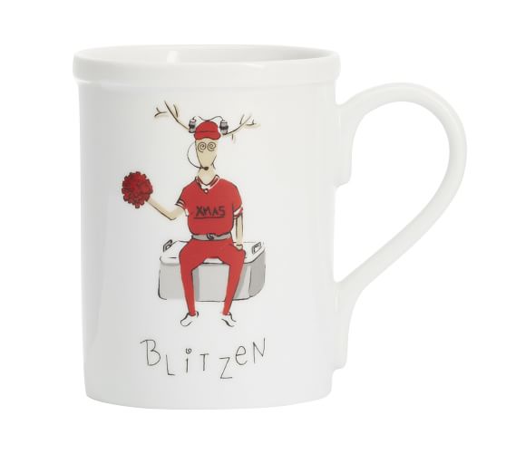 Details about   NIB~S/4 Pottery Barn SANTA'S REINDEER Mugs Christmas Comet Cupid Donner Blitzen 