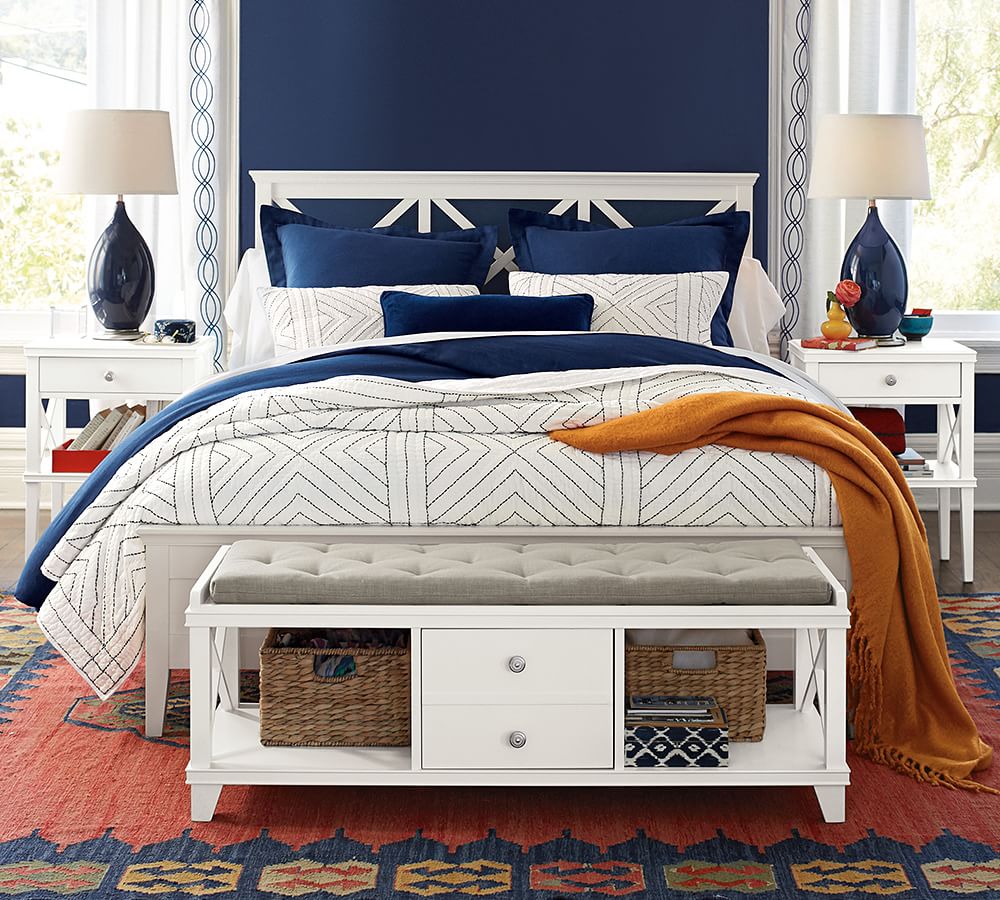 Clara Lattice Bed & Headboard Pottery Barn