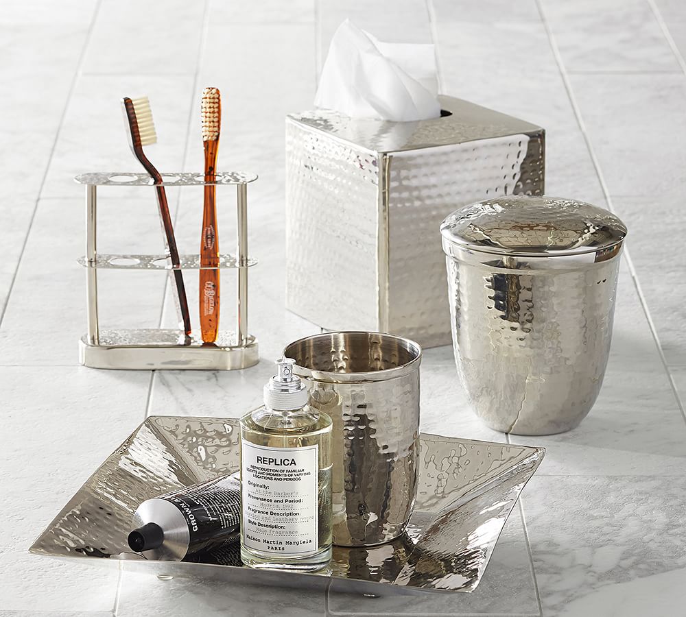 Hammered Nickel Bath Accessories Z 