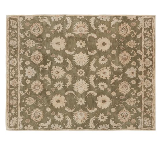 Green Gabrielle Persian Rug Patterned, Pottery Barn How To Choose A Rug