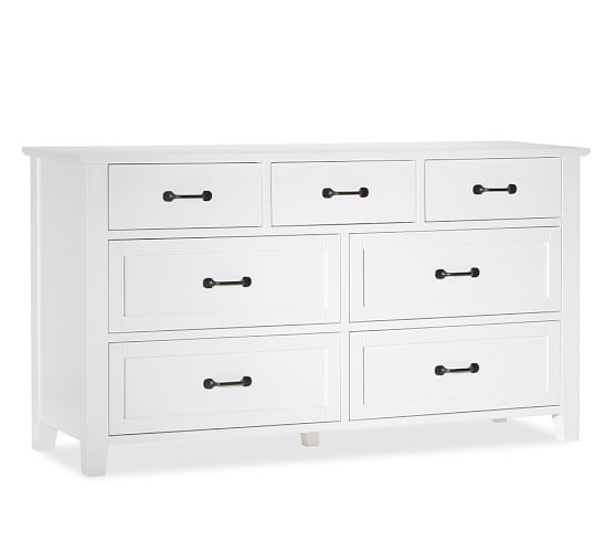 Stratton 7 Drawer Wide Dresser, 72 Inch Dresser White