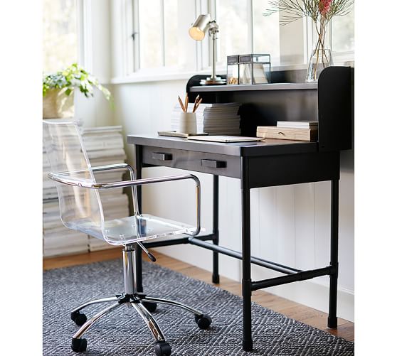 Paige Acrylic Swivel Desk Chair Pottery Barn Paige Acrylic Swivel Desk Chair, Gray Acrylic Desk Chairs