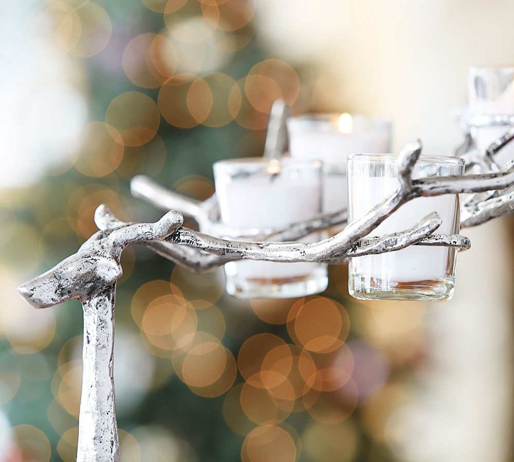 Sculpted Reindeer Votive Holder Candle Holder Pottery Barn