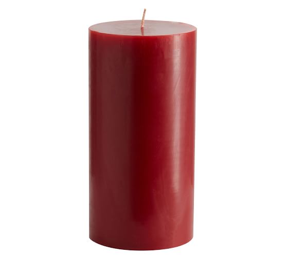 Barn Red Unscented Soy Pillar Candles Handmade in the USA. 