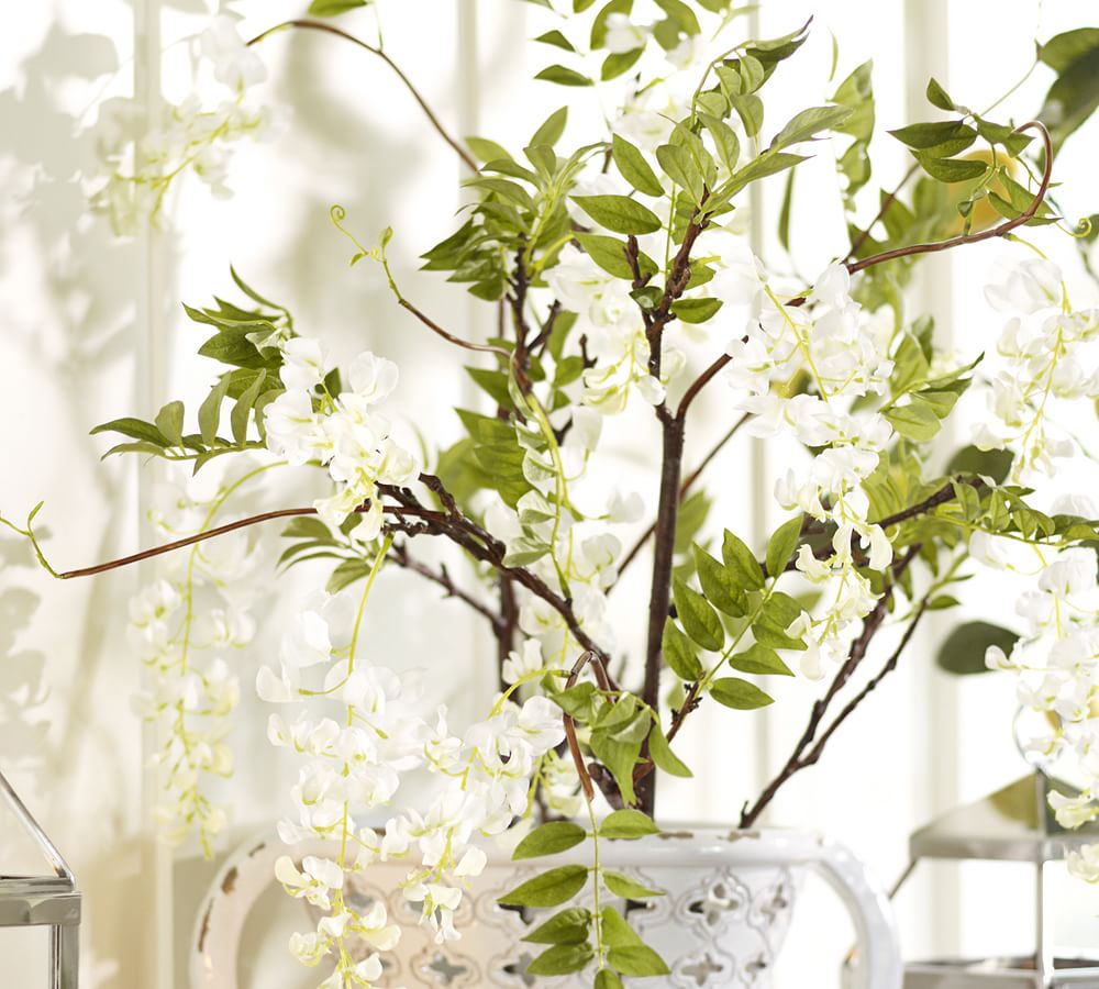 Faux Wisteria Branch Artificial Flowers Pottery Barn