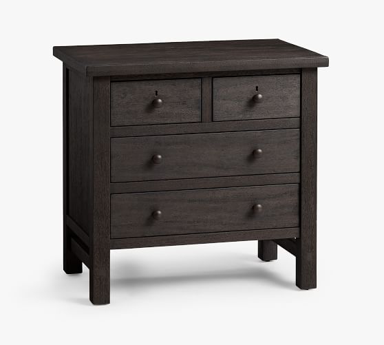 Farmhouse 28 5 4 Drawer Nightstand, Décor Therapy Taylor 4 Drawer Console Table In Black