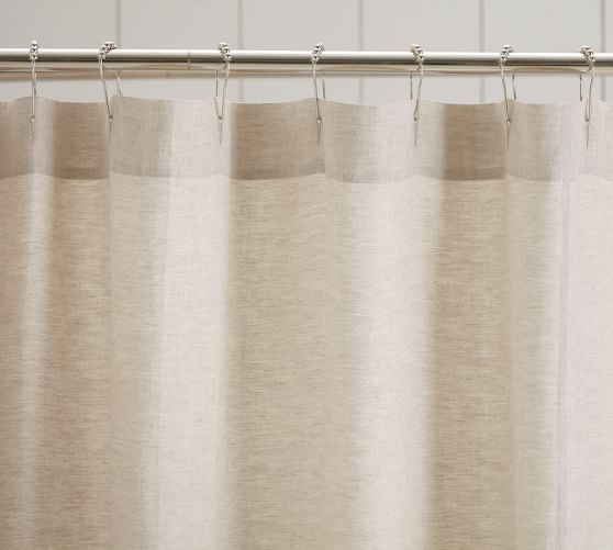 Linen Ruffle Shower Curtain Pottery Barn, Is Linen Good For Shower Curtain