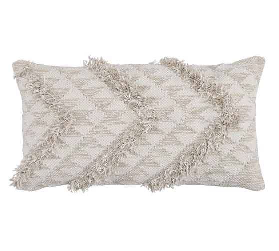 Pottery Barn Miaou Applique Lumbar Rectangle Sofa Toss Pillow Cover 20" X 30" 