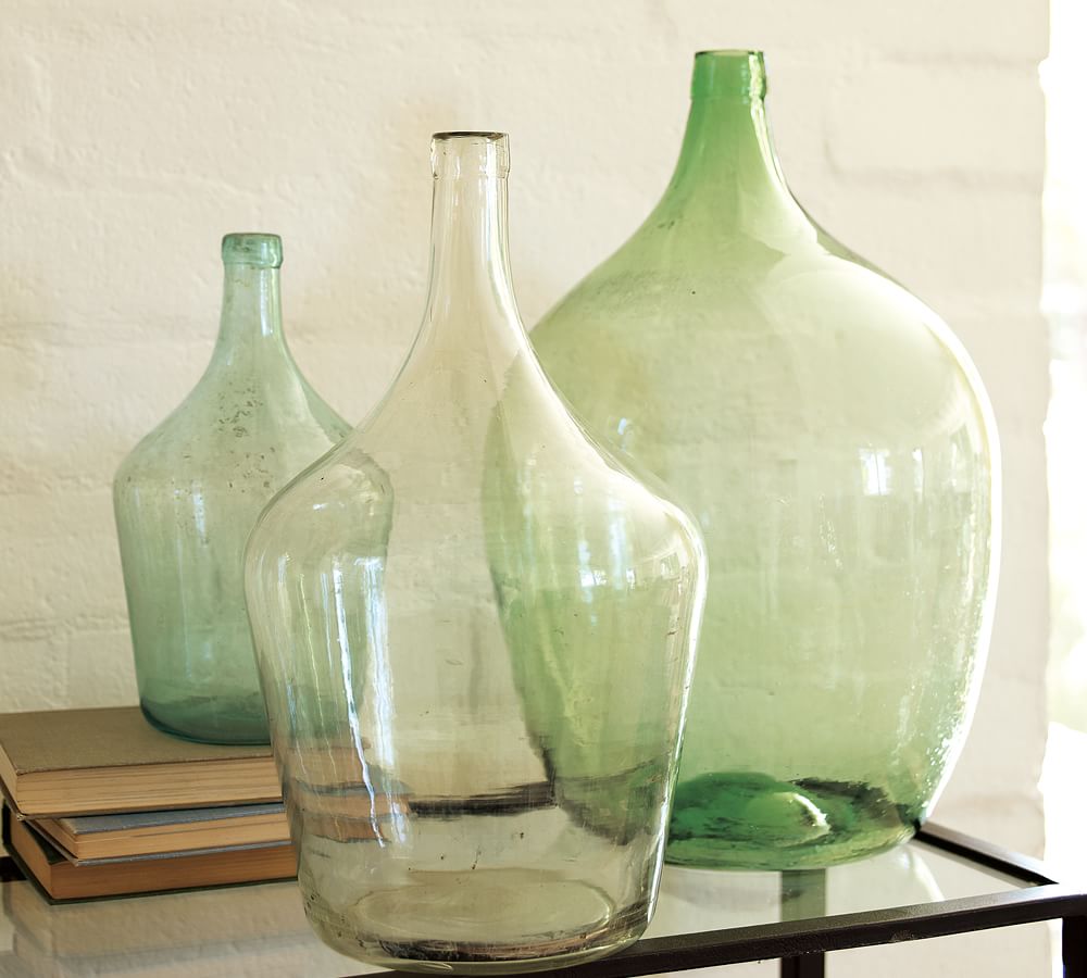 Vintage Glass Wine Bottle Vases Pottery Barn